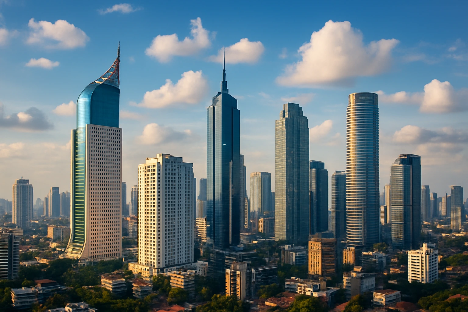 Jakarta city skyline with modern architecture