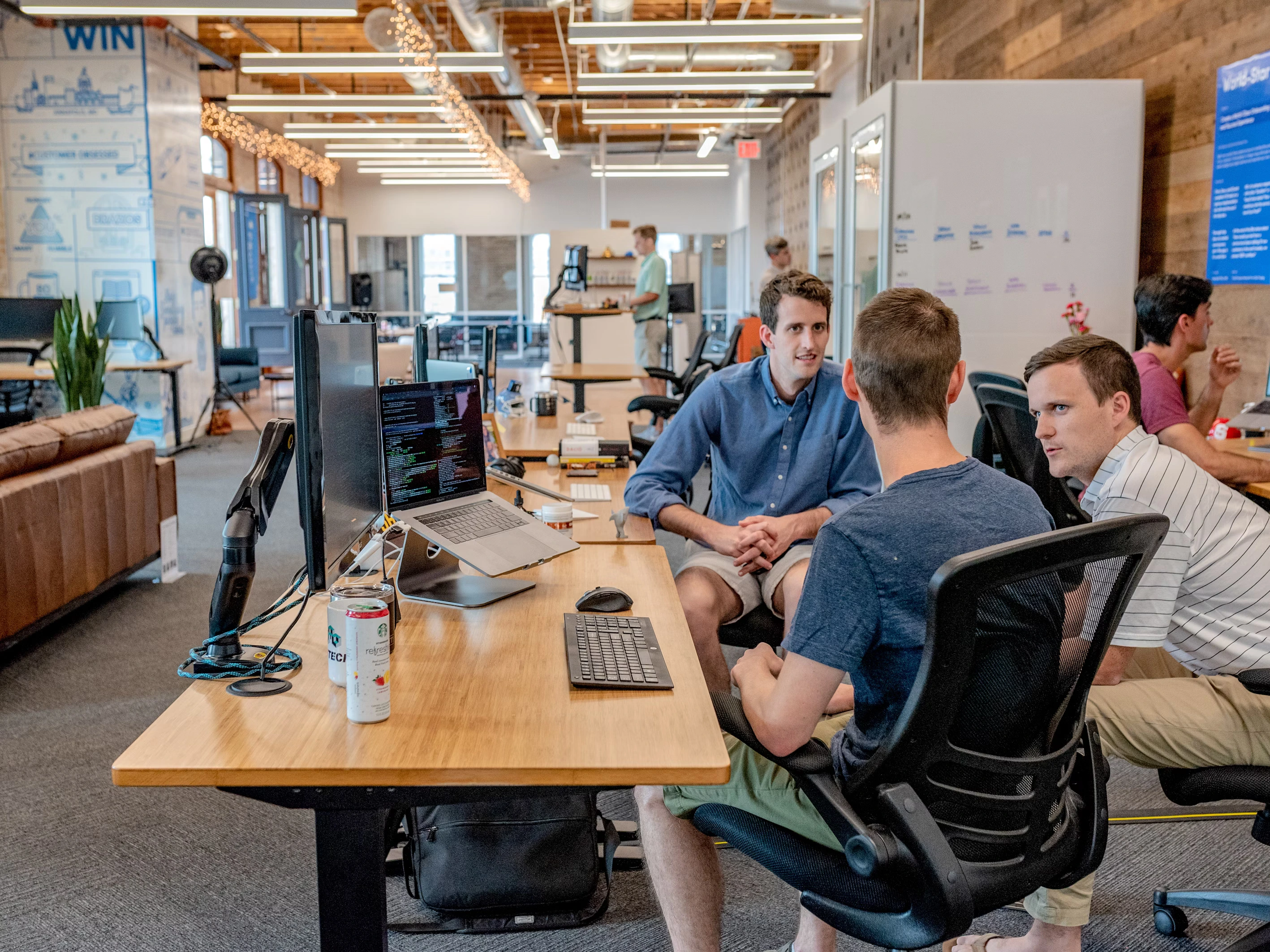 Professionals collaborating on a project