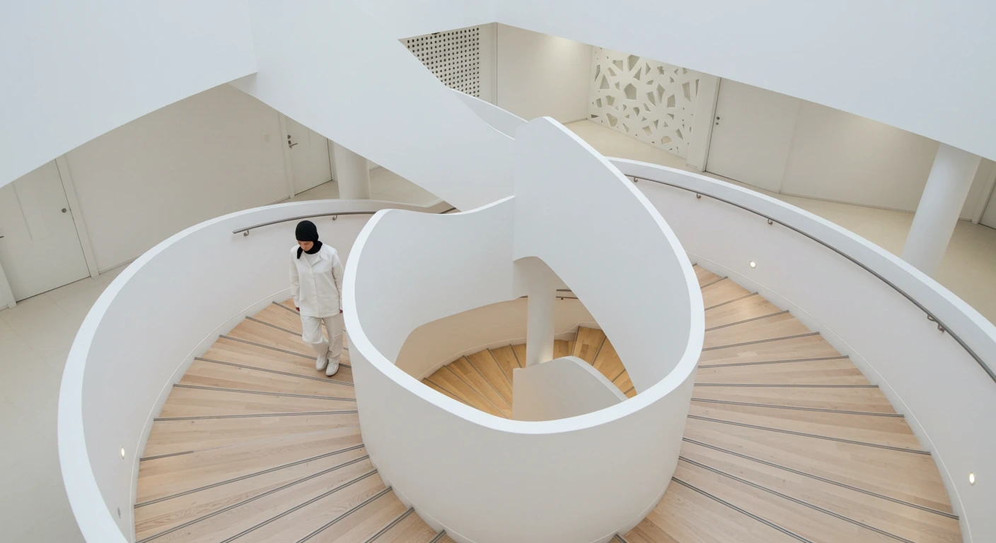 A long spinning staircase